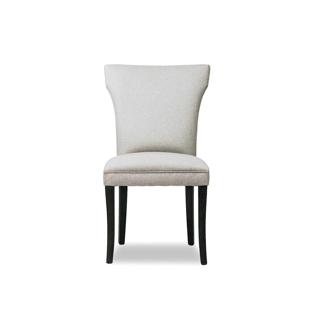 white dining chairs with stainless steel legs