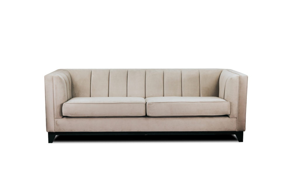 Panel 3 Seater Sofa Lounge Custom Upholstered Designer Fabric 1