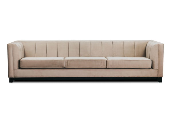 Panel 4 Seater Sofa Lounge Custom Upholstered Designer Fabric 1