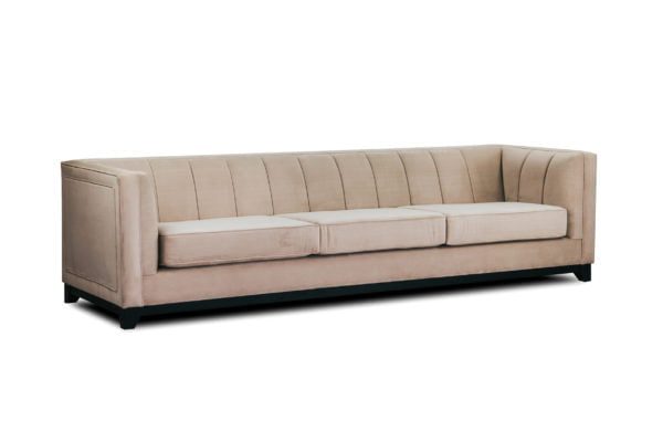 Panel 4 Seater Sofa Lounge Custom Upholstered Designer Fabric 2