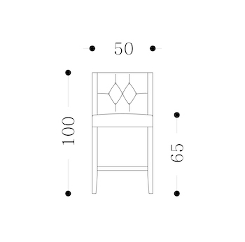BELMONT STOOL - 65cm height Technical Drawing