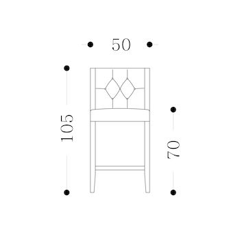 BELMONT STOOL - 70cm height Technical Drawing