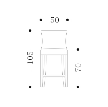FLORENCE STOOL - 70cm height Technical Drawing