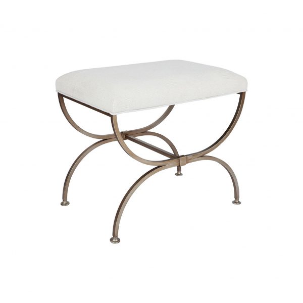 Nova Gold Ottoman Natural cotton viscose upholstered stool 2