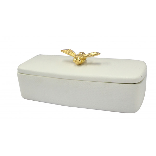 Bee Queen Rectangular Trinket Box Cream Accessories Homeware 1