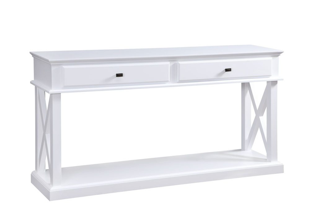 Cross Hampton Console Table White Timber Drawers for storage Living Dining 1