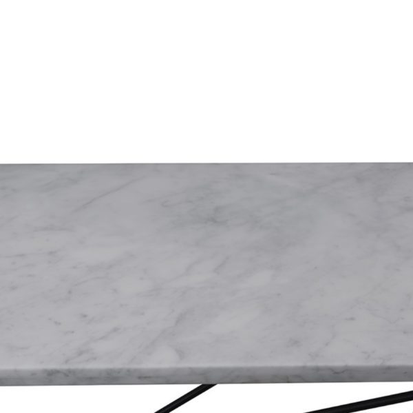 Lilly Criss Cross Console Table Marble Top Metal Base 4