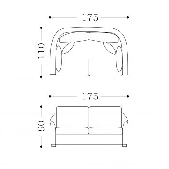 OLIVER - 2 seater Lounge Sofa