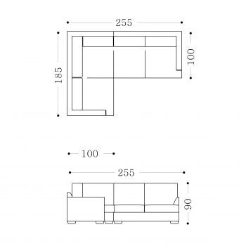 OSLO modular sofa lounge  - 1.5 seater corner + 2.5 seater