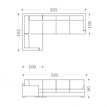 OSLO modular sofa lounge  -1.5 seater corner + 3.5 seater