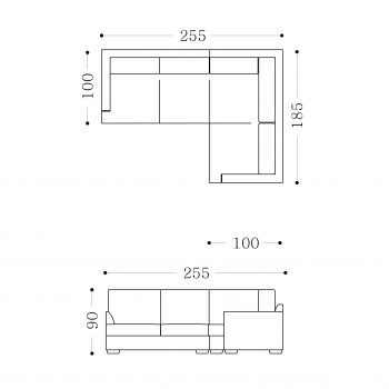 OSLO modular sofa lounge  - 2.5 seater + 1.5 seater with corner