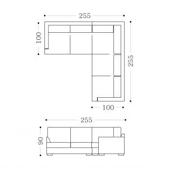 OSLO modular sofa lounge  - 2.5 seater corner + 2.5 seater-2