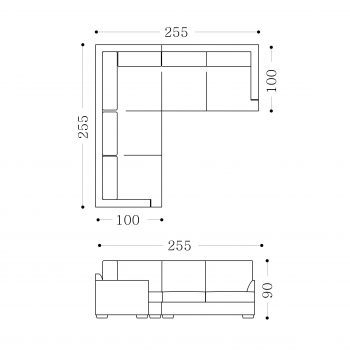 OSLO modular sofa lounge  - 2.5 seater corner + 2.5 seater
