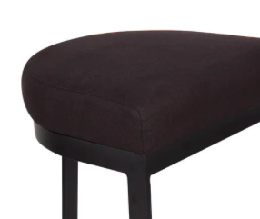 Barstool Kitchen stool black linen fabric seat