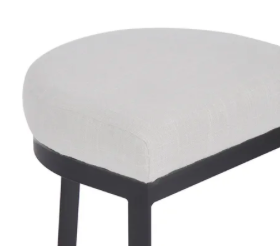 Barstool Kitchen stool white linen fabric seat