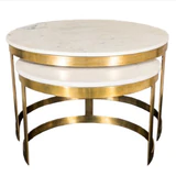 Petite Side Marble and Metal Nesting Table 2