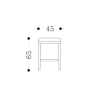 Zane 65cm custom upholstered Kitchen Barstool Diagram