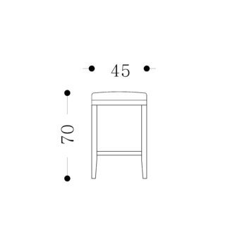 Zane 70cm custom upholstered Kitchen Barstool Diagram