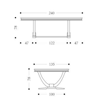 AZURE - 2400mm x 1350mm Dining Table