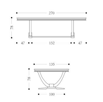 AZURE - 2700mm x 1350mm Dining Table