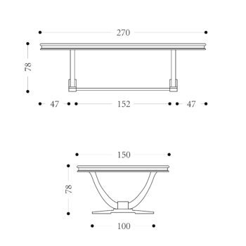 AZURE - 2700mm x 1500mm Dining Table
