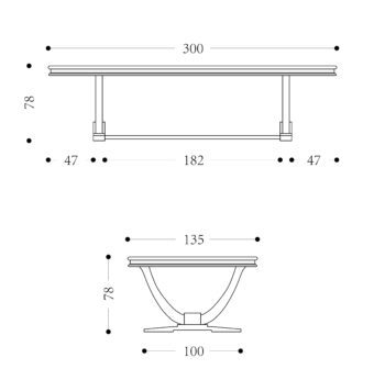 AZURE - 3000mm x 1350mm Dining Table