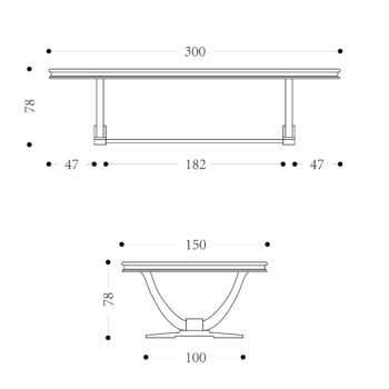 AZURE - 3000mm x 1500mm Dining Table