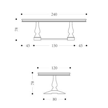 PROVINCIAL - 2400mm x 1200mm Dining Table