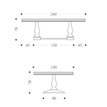 PROVINCIAL - 2400mm x 1500mm Dining Table
