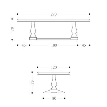 PROVINCIAL - 2700mm x 1200mm Dining Table
