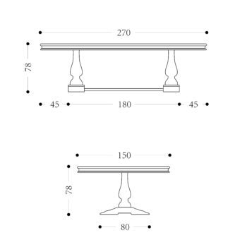PROVINCIAL - 2700mm x 1500mm Dining Table