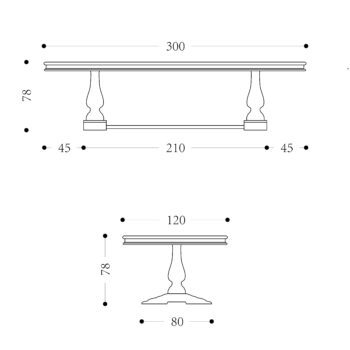 PROVINCIAL - 3000mm x 1200mm Dining Table