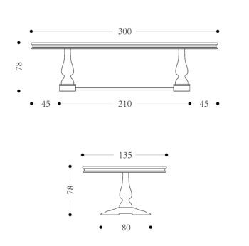 PROVINCIAL - 3000mm x 1350mm Dining Table