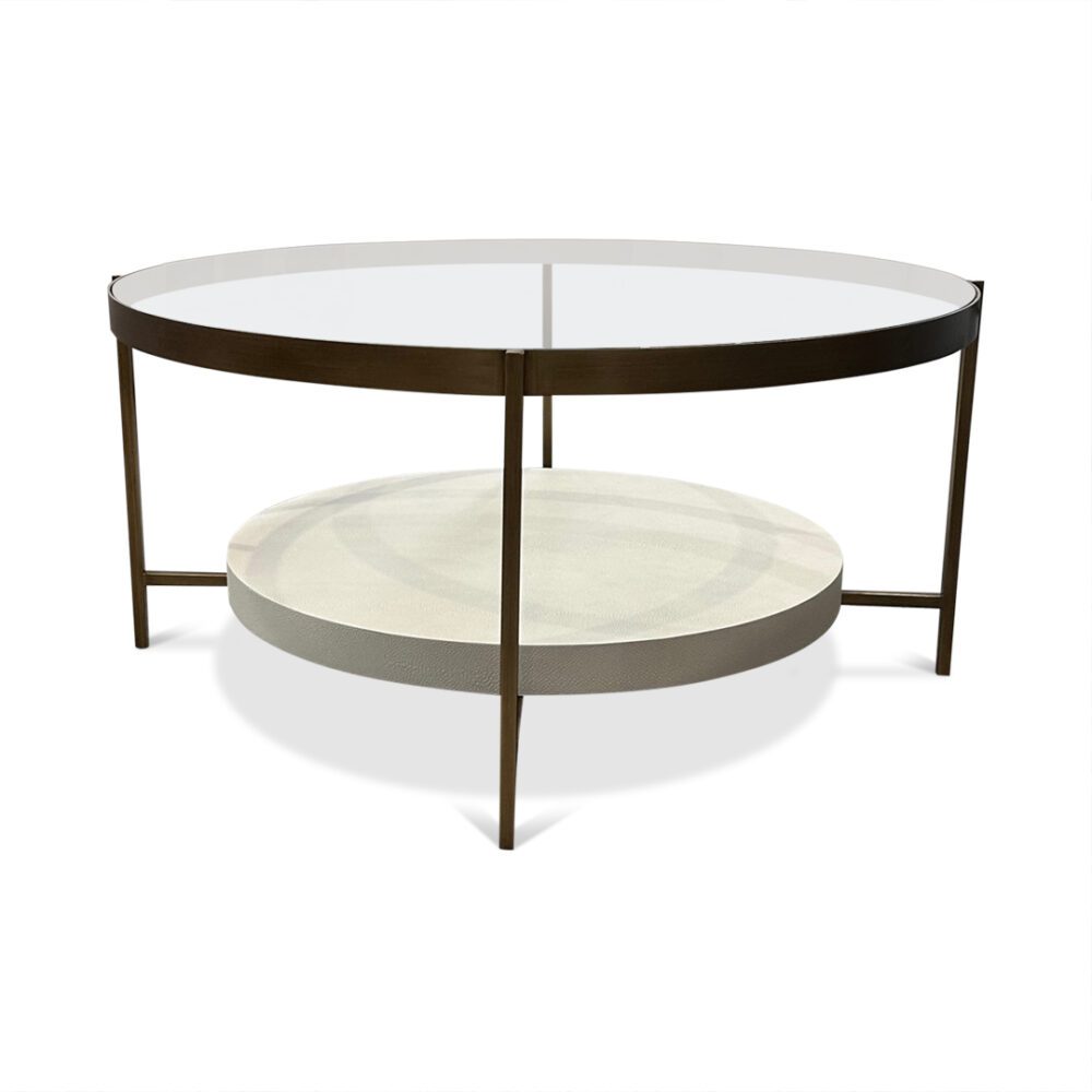 Jean Coffee Table with Brass and shagreen 1
