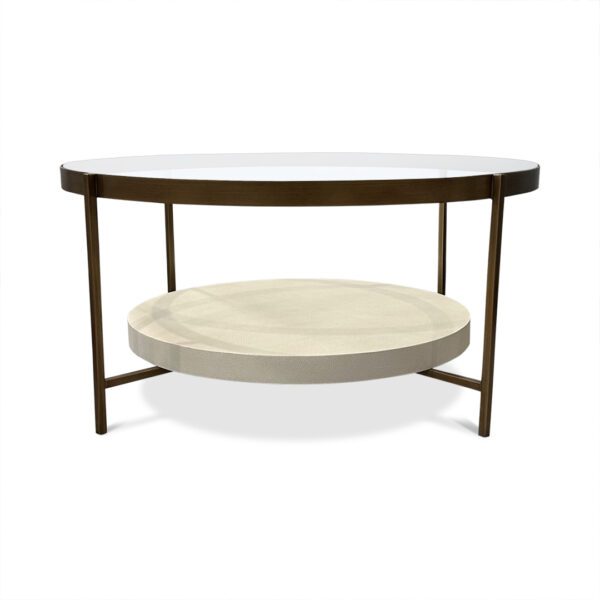 Jean Coffee Table with Brass and shagreen 2