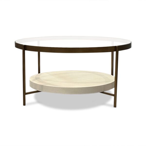 Jean Coffee Table with Brass and shagreen 3