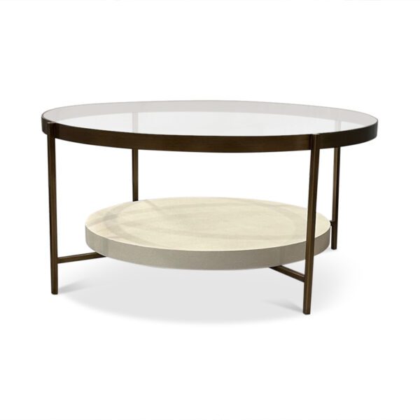 Jean Coffee Table with Brass and shagreen 4
