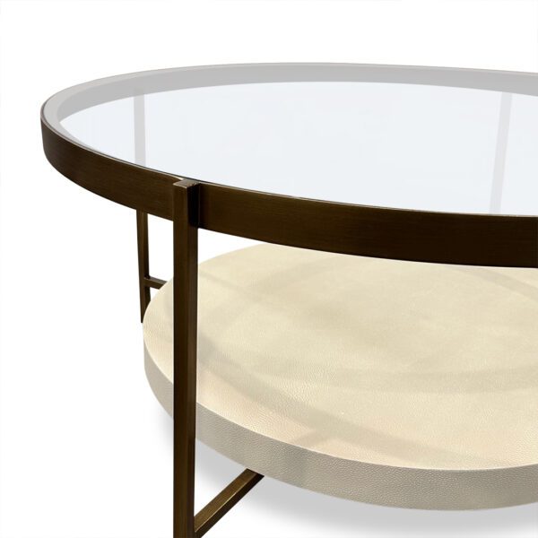 Jean Coffee Table with Brass and shagreen 5