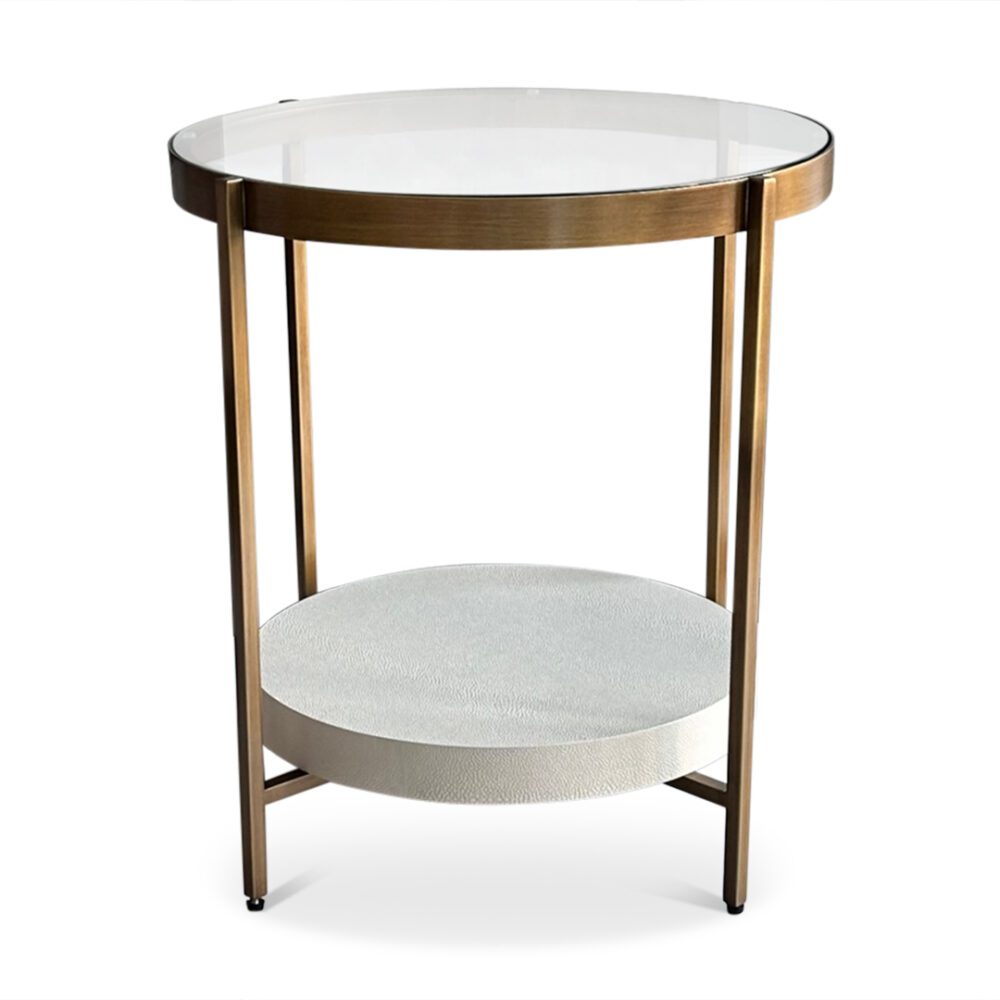 Jean Side Table with Brass and shagreen 1