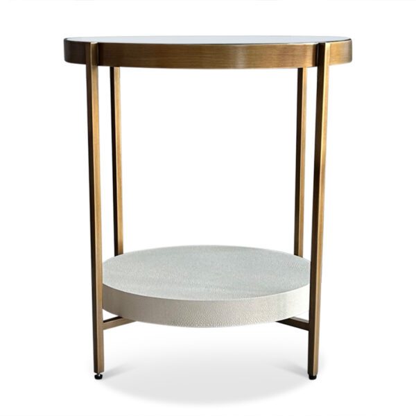Jean Side Table with Brass and shagreen 2