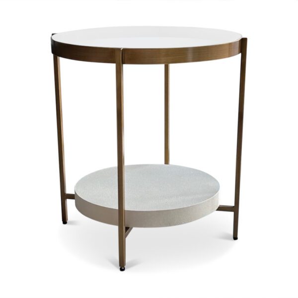 Jean Side Table with Brass and shagreen 3