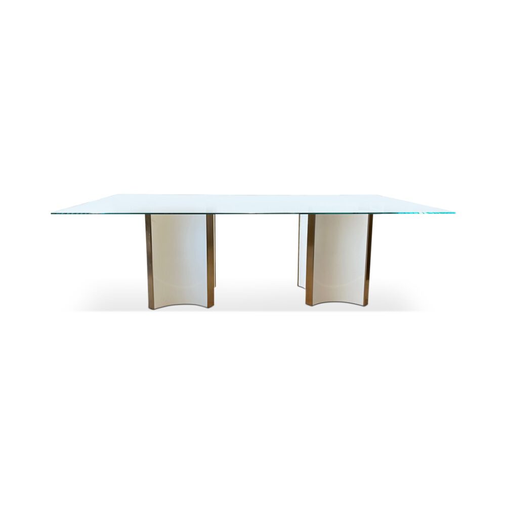Dino Rectangular Dining table with brass bases